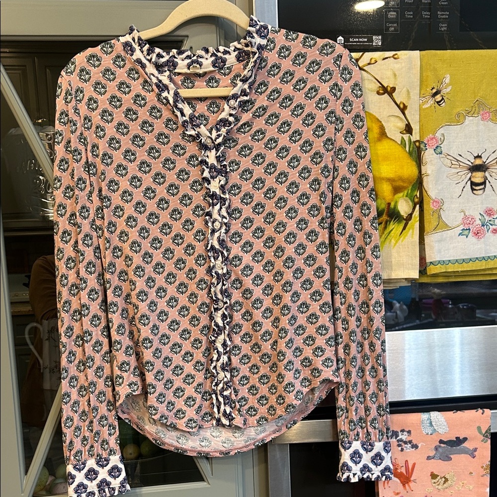 Boden Pink and Blue Floral Blouse